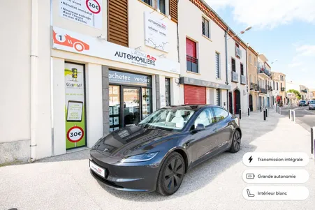 TESLA Model 3 Highland Grand Autonomie Transmission Intégrale - Interieur blanc