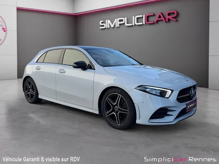 MERCEDES CLASSE A 200 AMG Line 7G-DCT Garantie 12 mois Blanc Nacré Toit Ouvrant Sièges chauffants Lumière d'ambianc