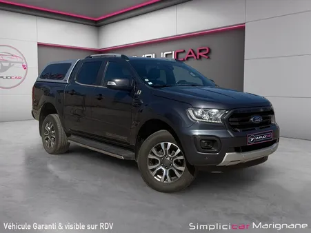 Ford ranger double cabine 2.0 ecoblue 213 bv10 wildtrak hardtop attelage cuir chauffant garantie 12 mois