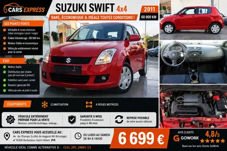 Suzuki swift 1.3 gl 4wd 1er main garantie 6mois