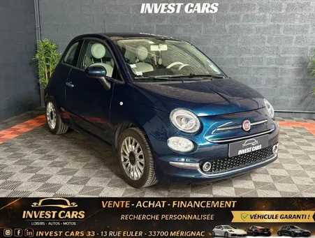 FIAT 500 1.2i 69CH Lounge Phase 2 - CARPLAY - TOIT PANORAMIQUE - GARANTIE 6 MOIS