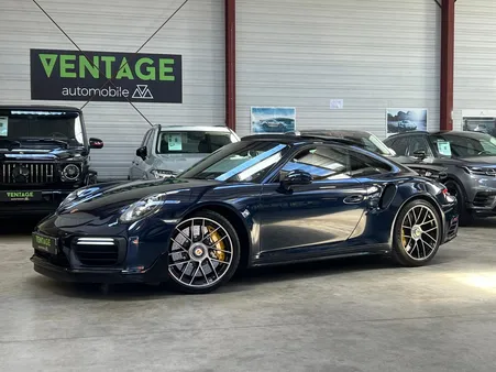 Porsche 991 turbo s phase II 580 ch pdk malus payé pack sport design 911 turbo en noir roues arrières directrices levage de l'essieu avant