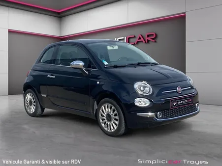 FIAT 500 1.2 69 Lounge Toit panoramique Radar de recul Bluetooth Garantie 12 mois