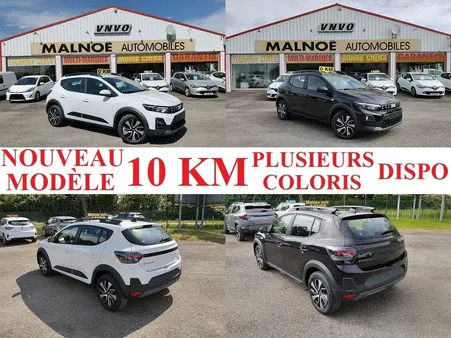 New sandero stepway III 1,2 eco-g 120ch expression 10km écran tactile gps waze caméra radars radio usb bluetooth clim régulateur limiteur led 4 vitres électriques accoudoir barre de toit modulables...
