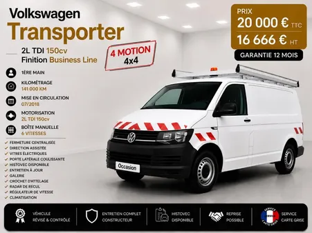 Volkswagen Transporter 1° Main / 2L TDI 150cv 4MOTION Pack Business line L1H1 CLIM/REGUL/LIMIT id...