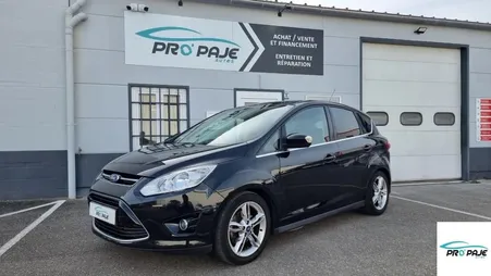 Ford c-max 2.0 tdci 140 cv bvm6 titanium/distri 2026/4pneus neufs/2e main/attelage/cuir/gps/ra
