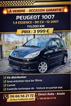 Peugeot 1007 / 1,4 essence 90cv kit distribution gros entretien ok vehicule garantie
